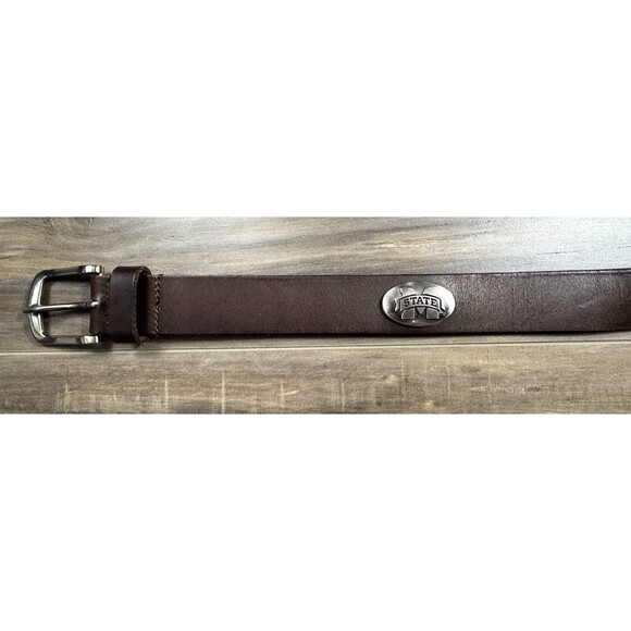 ZEP-PRO Mens Brown Leather Concho Belts NCAA Mississippi State SZ 42 - Picture 1 of 3